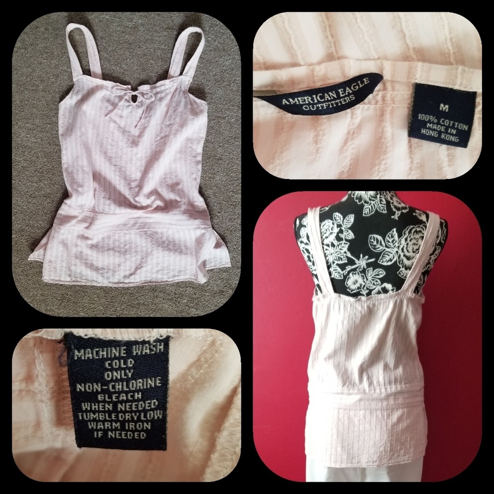 American Eagle lite pink & white Tank top - Picture 3 of 3